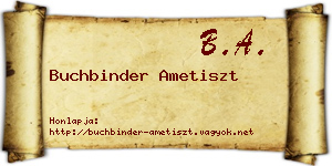 Buchbinder Ametiszt névjegykártya